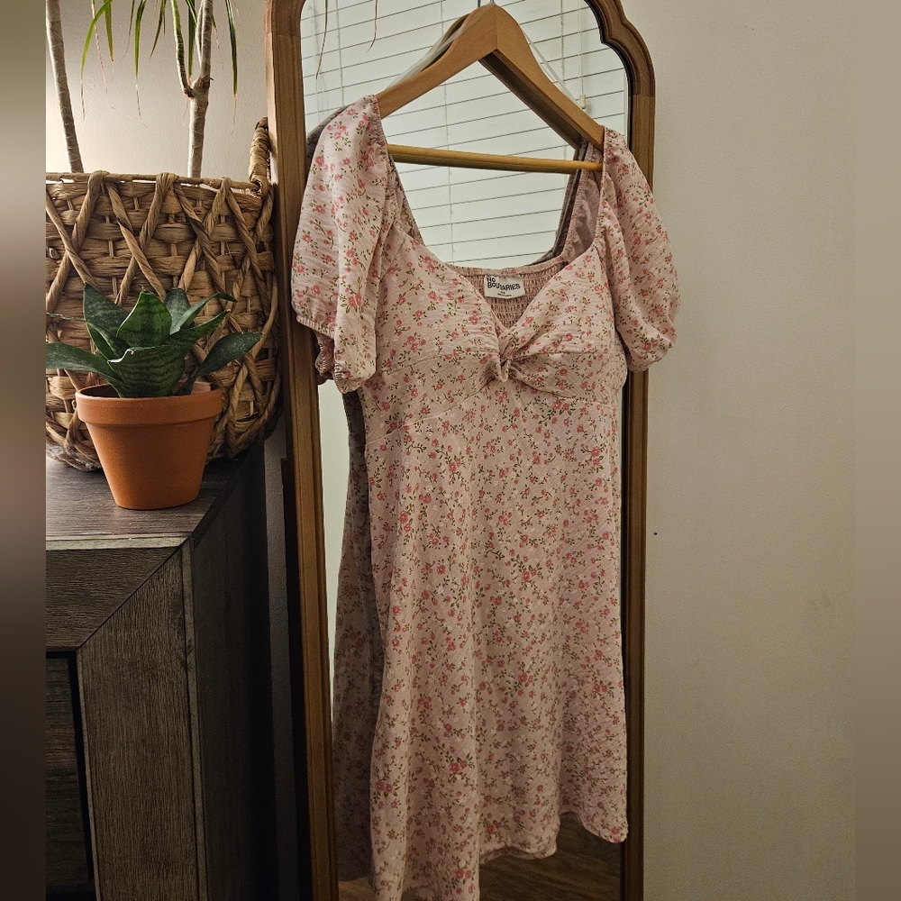 No Boundaries Pink Floral Mini Dress